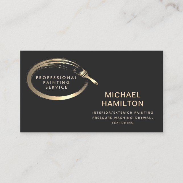 Professional elegant modern painting service  business card (Front)