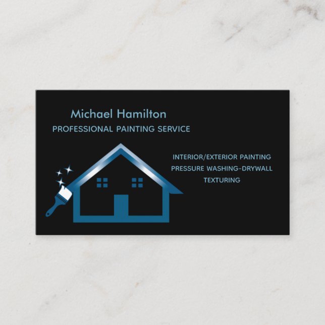 Professional elegant modern painting service business card (Front)