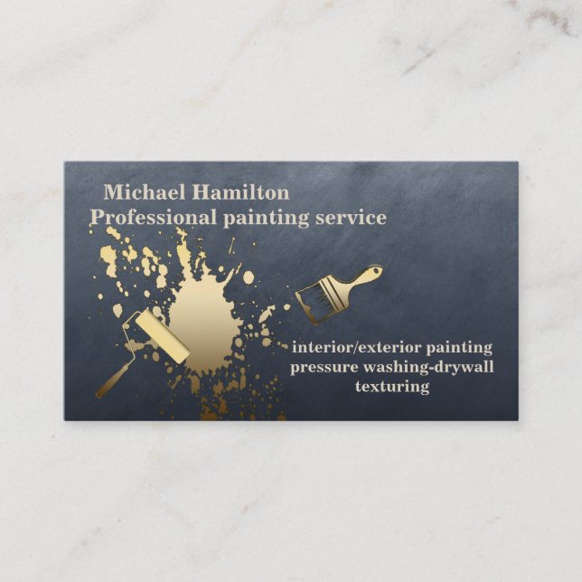 Professional elegant modern painting service business card (Front)