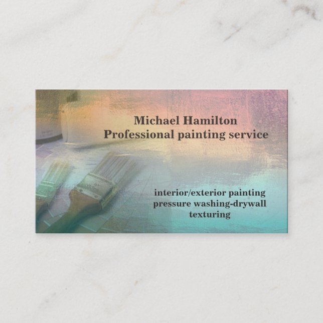 Professional elegant modern painting service business card (Front)
