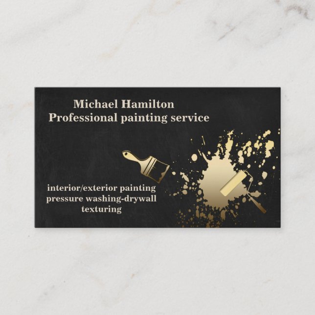 Professional elegant modern painting service business card (Front)