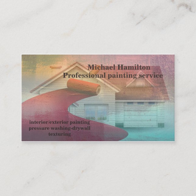 Professional elegant modern painting service business card (Front)