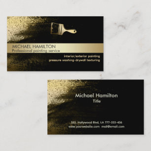 Professional elegant modern painting service gold  business card