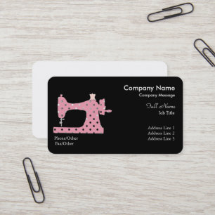 Professional Elegant Modern Pink Sewing Machine Business Card