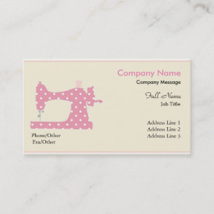 Professional Elegant Modern Pink Sewing Machine Business Card