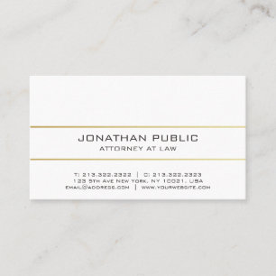 Professional Elegant Modern Plain Gold Attorney Business Card