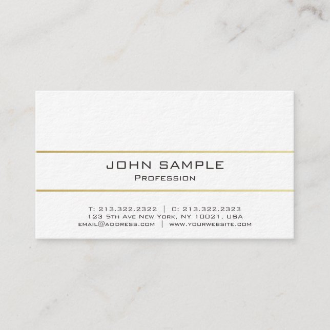 Professional Elegant Modern Plain Gold Luxury Business Card (Front)