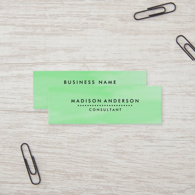 Professional Elegant Modern Plain Mini Business Card (Front/Back In Situ)