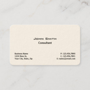 Professional Elegant Modern Plain Simple Cream Business Card