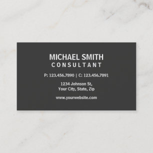 Professional Elegant Modern Plain Simple Grey Business Card