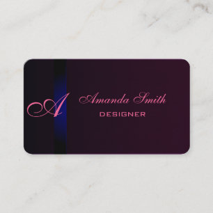 Professional elegant modern plain velvet monogram business card