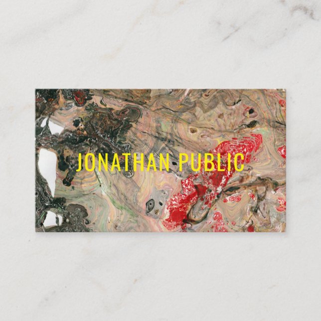 Professional Elegant Modern Red Brown Abstract Business Card (Front)