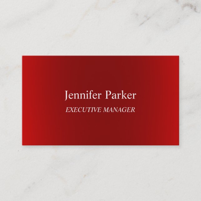 Professional Elegant Modern Red Stylish Business Card (Front)
