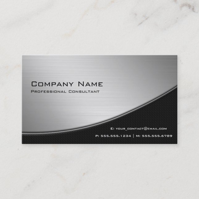 Professional Elegant Modern Silver Business Card (Front)