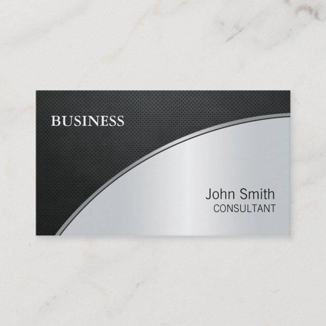 Professional Elegant Modern Silver Computer Repair Business Card (Front)