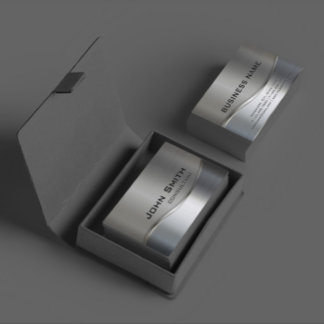 Professional Elegant Modern Silver & Gold Metal Business Card
