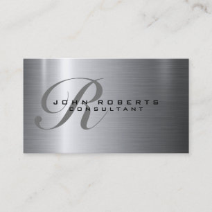 Professional Elegant Modern Silver Metal Business Card