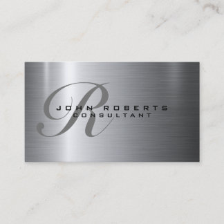 Professional Elegant Modern Silver Metal Business Card