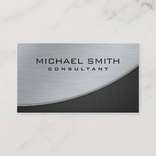 Professional Elegant Modern Silver Metal Plain Business Card