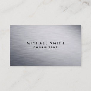Professional Elegant Modern Silver Metal Plain Business Card