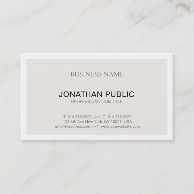 Professional Elegant Modern Simple Design Trendy Business Card (Front)