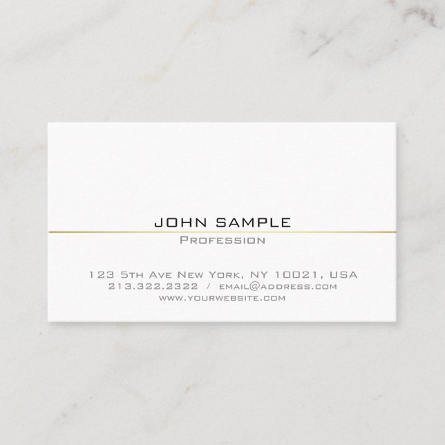 Professional Elegant Modern Simple Gold Line Business Card (Front)