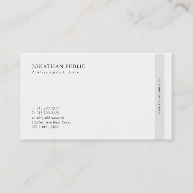 Professional Elegant Modern Simple Plain Business Card (Front)