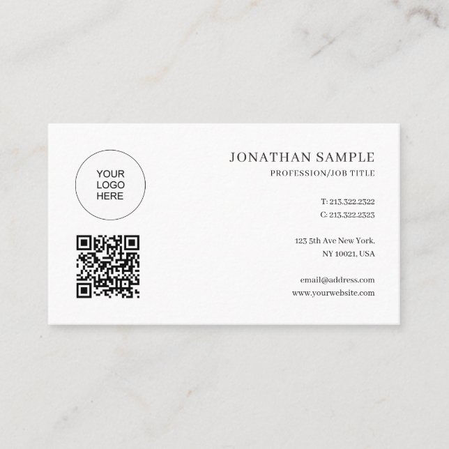 Professional Elegant Modern Sleek Template Cute Business Card (Front)