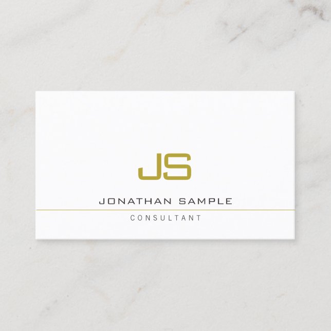 Professional Elegant Modern Template Monogram Business Card (Front)