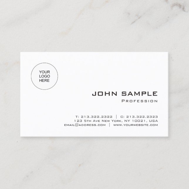 Professional Elegant Modern Template Upload Logo Business Card (Front)