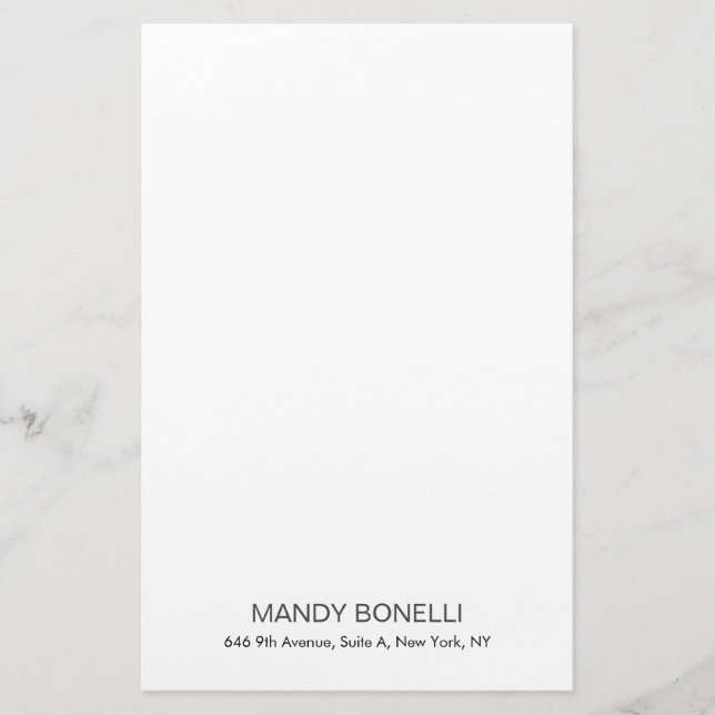 Professional elegant modern trendy minimalist stationery (Front)