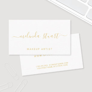 Professional Elegant Modern White and Gold Business Card