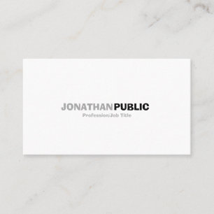 Professional Elegant Modern White Simple Plain Business Card