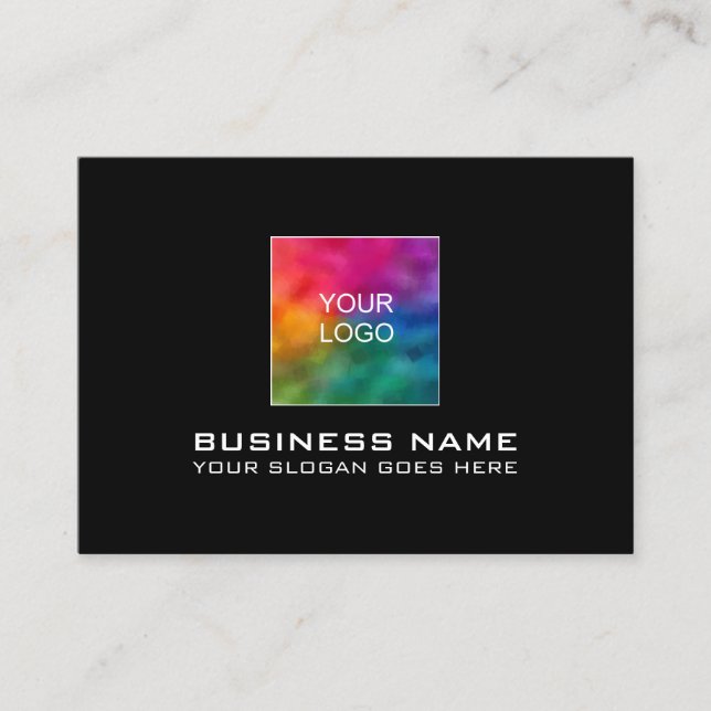 Professional Elegant Modern Your Company Logo Here Business Card (Front)