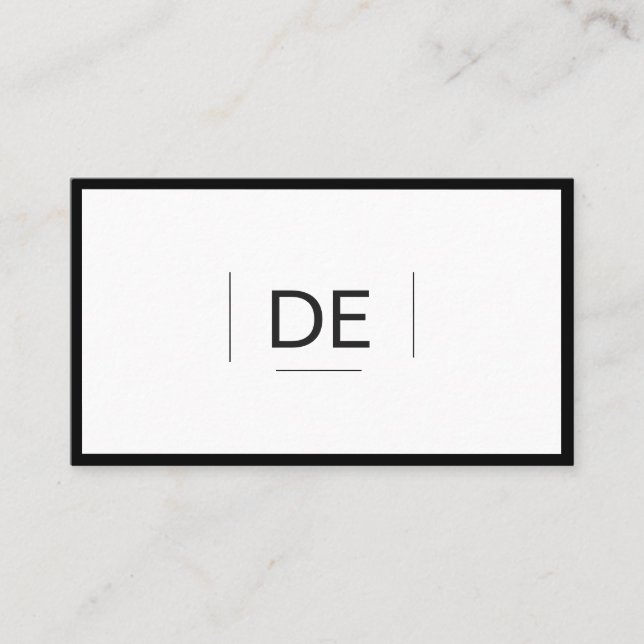 Professional Elegant Monogram Custom Social Media Business Card (Front)