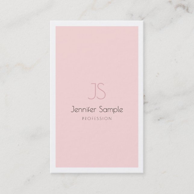Professional Elegant Monogram Design Simple Plain Business Card (Front)