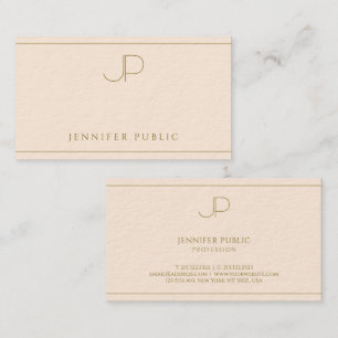 Professional Elegant Monogram Luxury Thick Paper Business Card