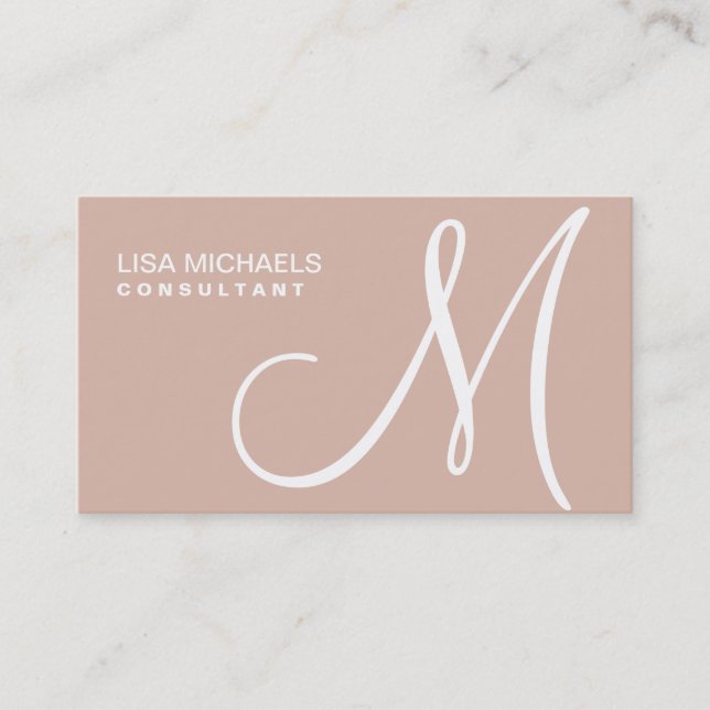 Professional Elegant Monogram Makeup Artist Business Card (Front)