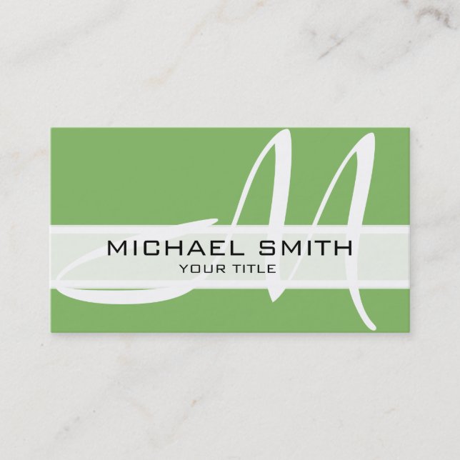 Professional Elegant Monogram Modern Dollar Bill Business Card (Front)