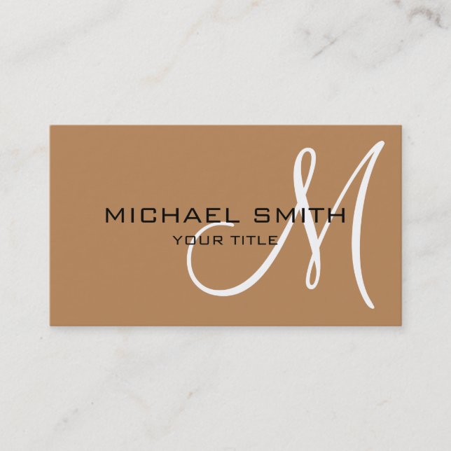 Professional Elegant Monogram Plain Deer Business Card (Front)