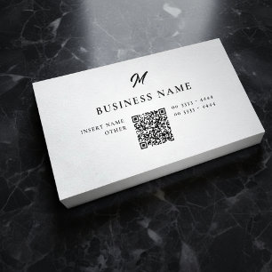 Professional Elegant Monogram QrCode Business Card