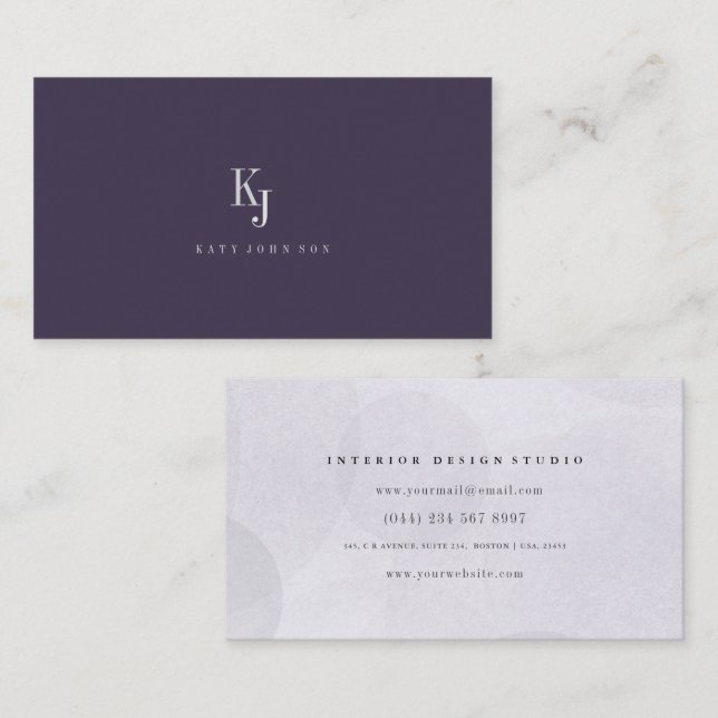  Professional elegant monogram simple  Business  Referral Card (Front/Back)
