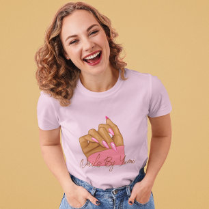 Professional Elegant Nail Artist Manicure Uniform T-Shirt