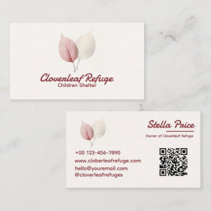 Professional Elegant Nature Pink Beige Care Simple Business Card