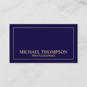 Professional Elegant Navy Blue and Gold Business Card