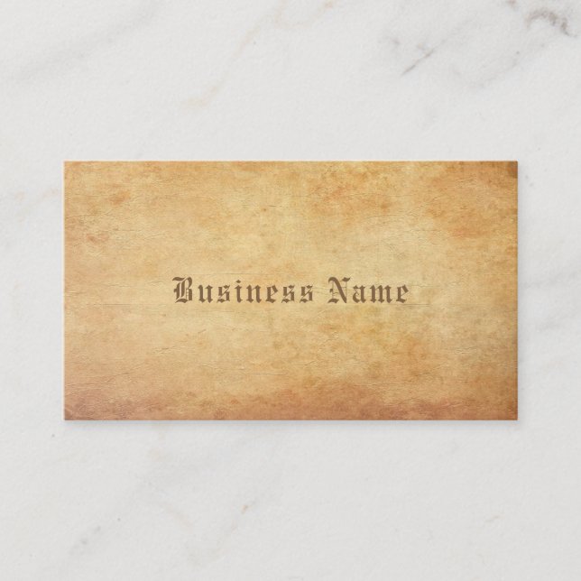 Professional Elegant Nostalgic Old Paper Look Business Card (Front)