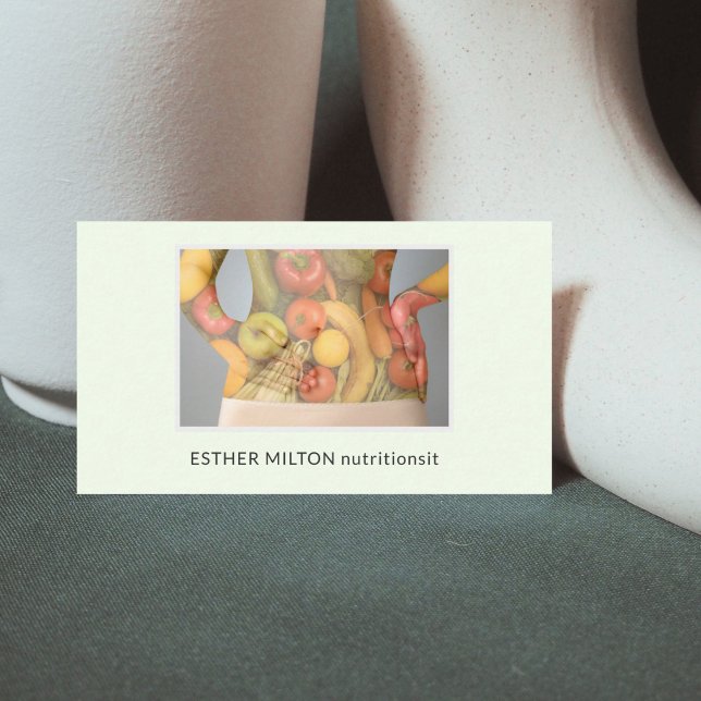 Professional Elegant Nutritionist Diet Health Business Card (Creator Uploaded)