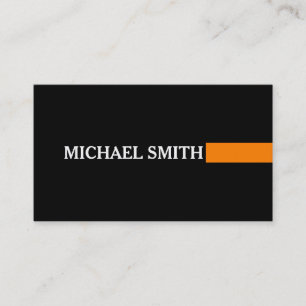 Professional Elegant Orange Modern Plain Black Business Card
