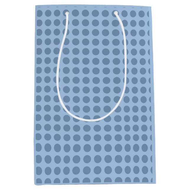 Professional elegant pastel blue solid colour medium gift bag (Front)