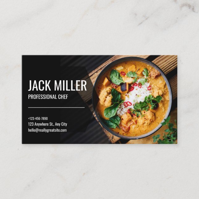 Professional Elegant Personal Chef Catering  Business Card (Front)